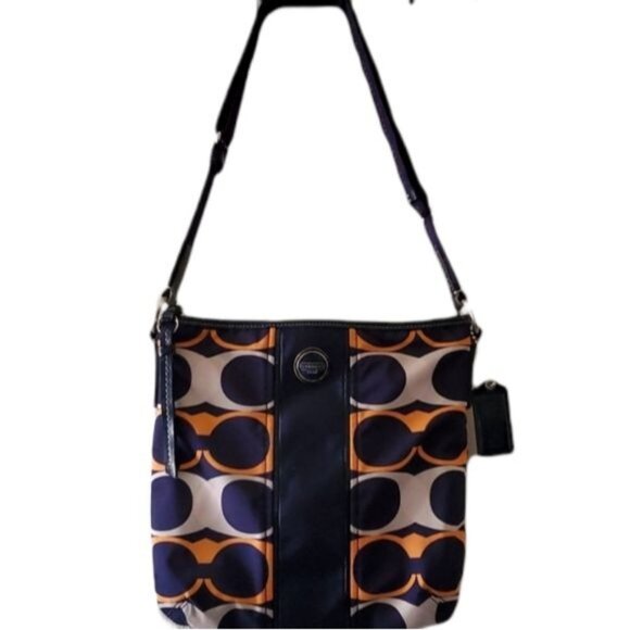 Coach Signature Linear Monogram Crossbody Bag Shoulder Hand Purse WOMEN'S WOMANS - Picture 1 of 15